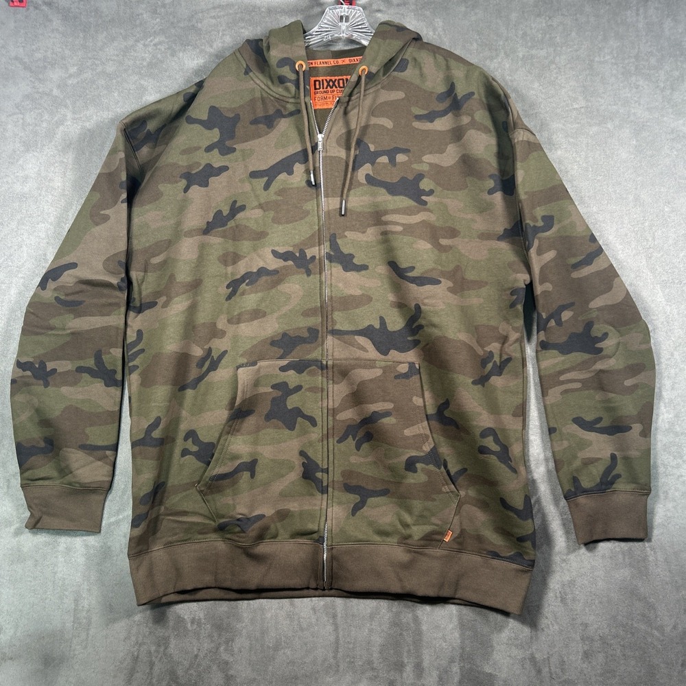 Dixxon Camo Hoodie Mens 3XL Ground Up Customs Fleece Pullover Sweatshirt